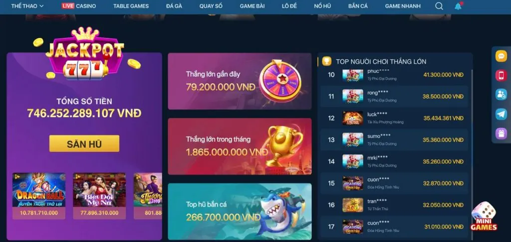 Các cấp độ Hội viên VIP 777x win